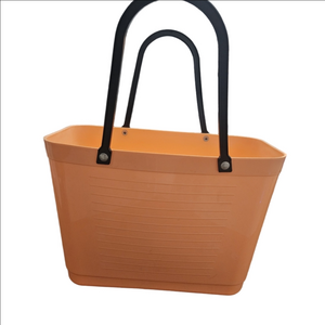 Coral HINZA Tote with Black Handles